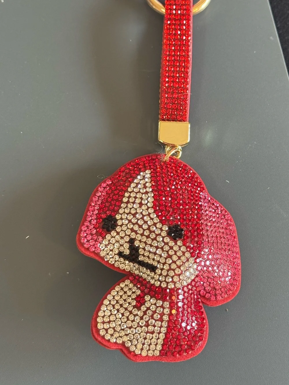 NWT Mint Rhinestone Puppy Dog Keychain Bag Charm